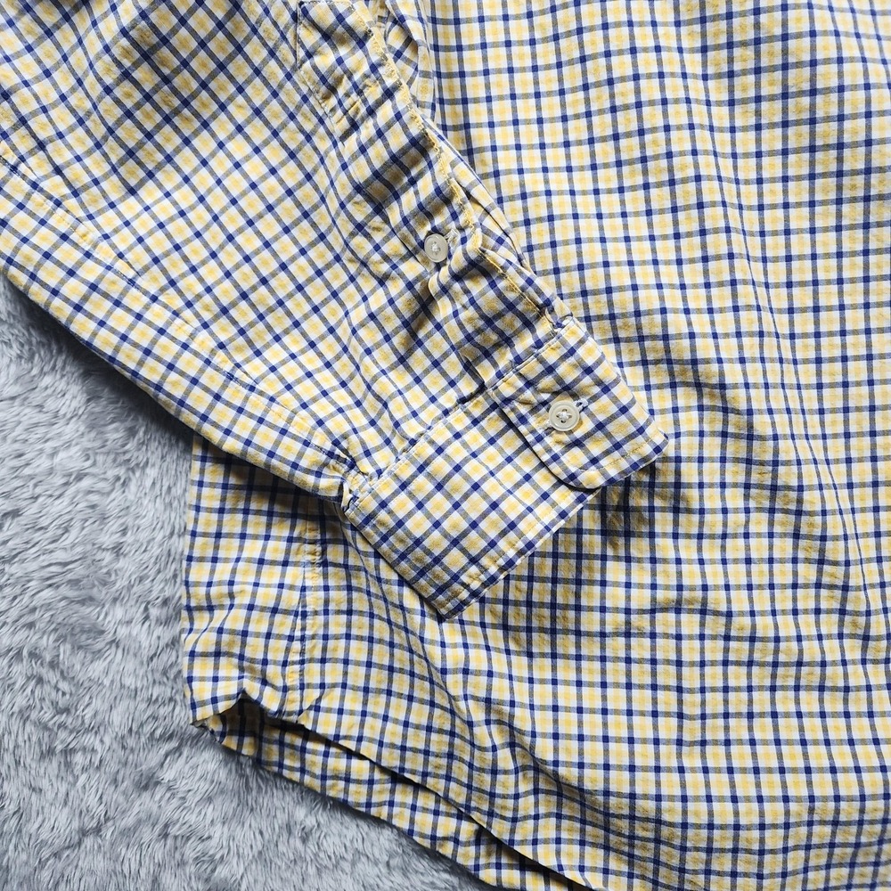 Ralph Lauren Shirt Mens 2XL XXL Yellow Blue Check Long Sleeve Button Down Cotton - Picture 3 of 13